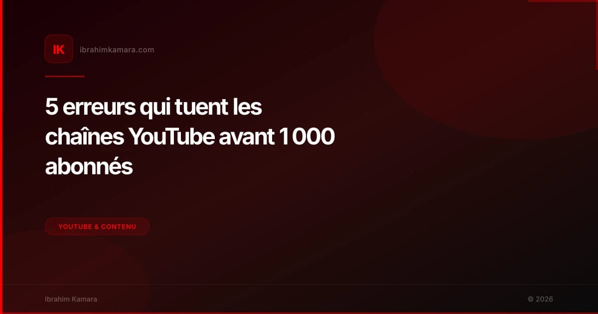 Erreurs à éviter sur YouTube