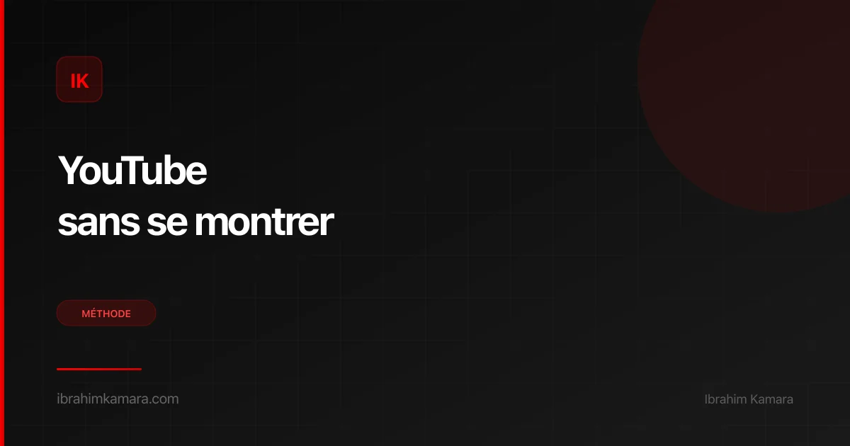 Gagner argent YouTube sans se montrer