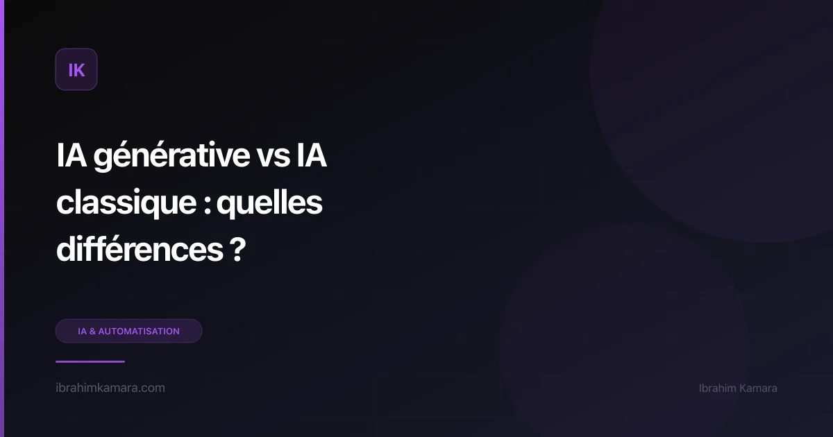 IA générative vs IA classique