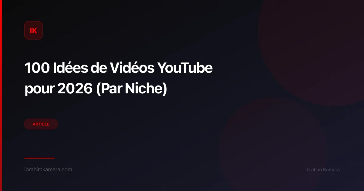 Idées vidéos YouTube sans visage