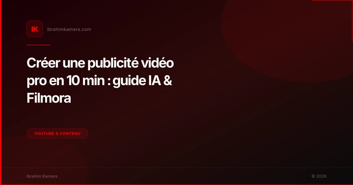 Créer une publicité vidéo pro en 10 min : guide IA & Filmora