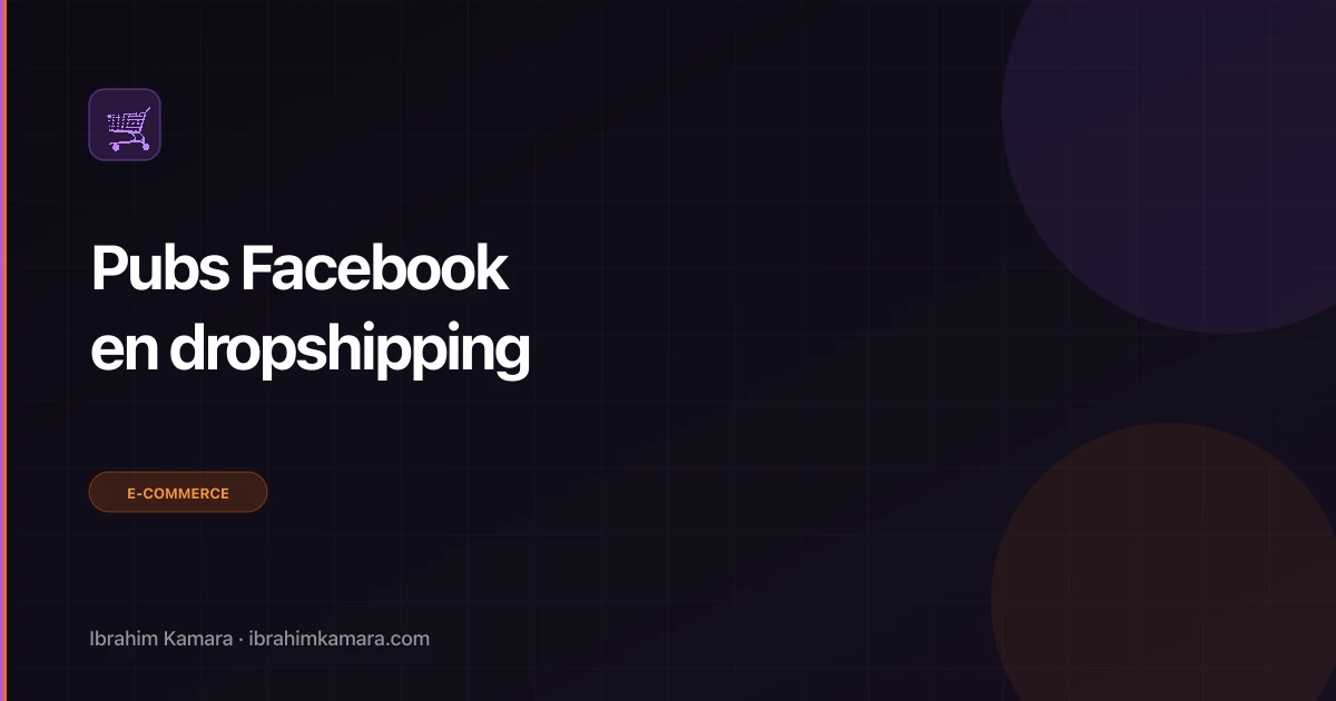 Pubs Facebook dropshipping débutant