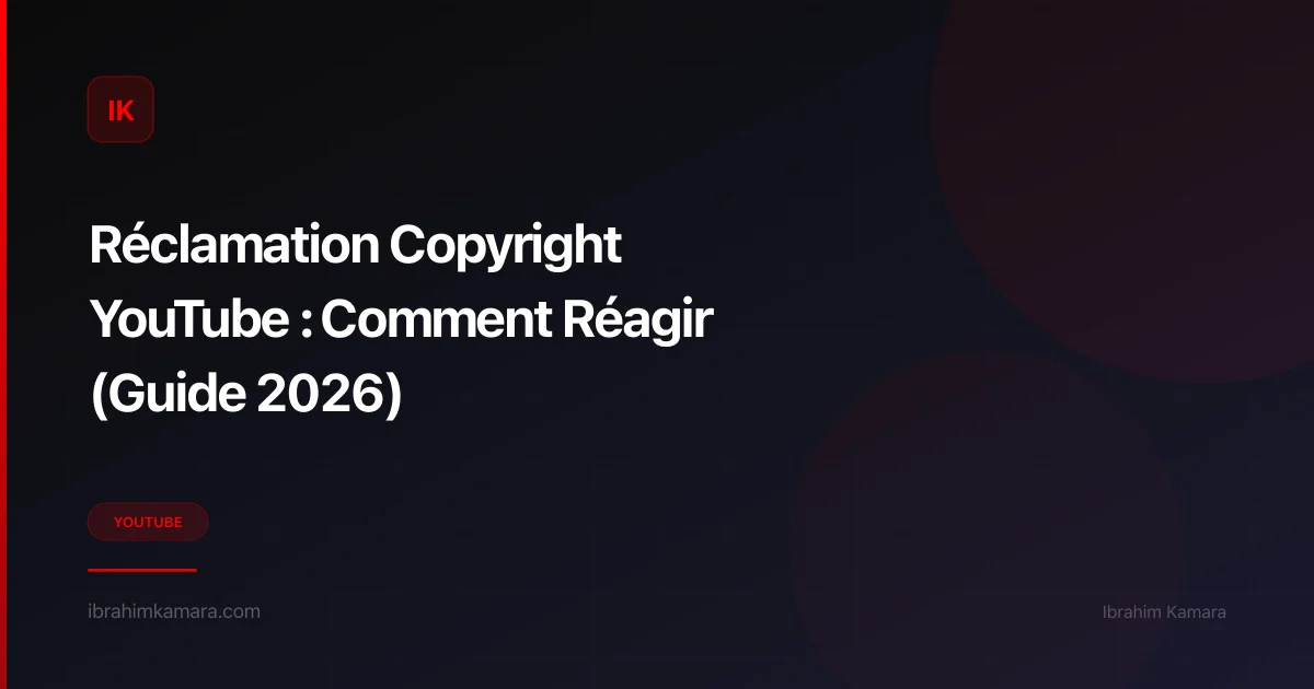 Réclamation copyright YouTube — guide