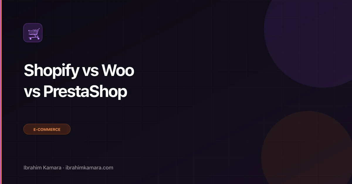 Shopify WooCommerce PrestaShop comparatif