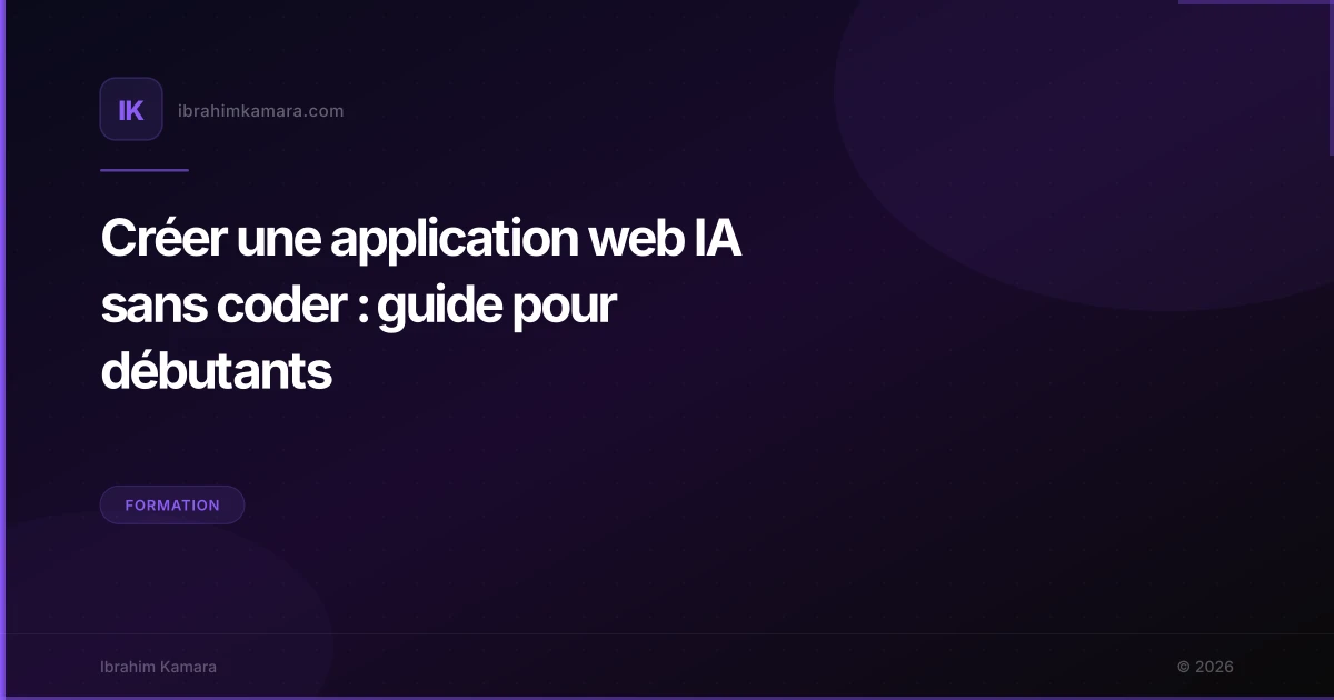 Application web IA sans coder