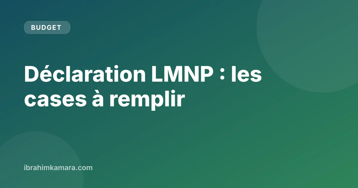 Déclaration LMNP : formulaire 2042 C PRO et cases à remplir