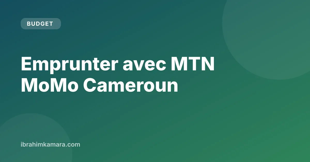 Emprunter de l'argent avec MTN MoMo au Cameroun
