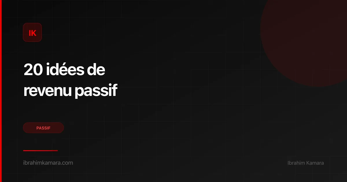 20 idées de revenu passif internet