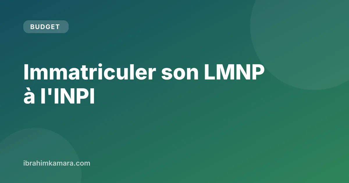 Immatriculer son LMNP sur le guichet unique de l'INPI