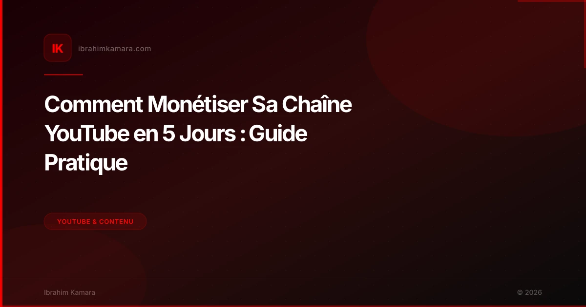 Challenge 5 jours pour monétiser sa chaîne YouTube