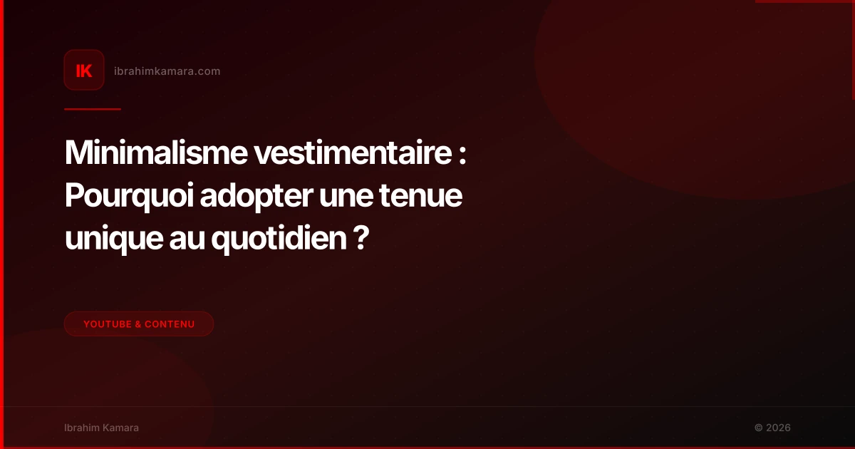 Minimalisme vestimentaire : Pourquoi adopter une tenue unique au quotidien ?