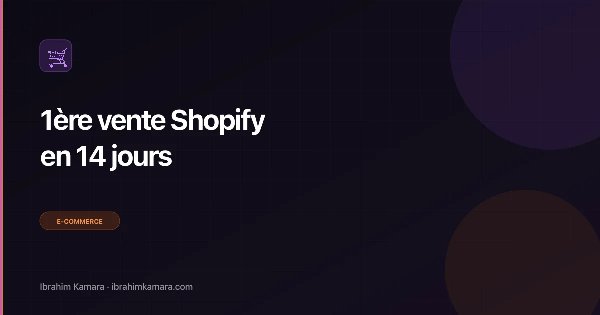 Première vente Shopify