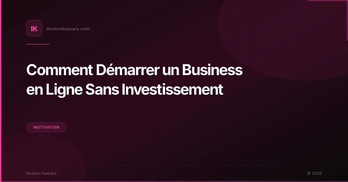 Business en ligne sans investissement